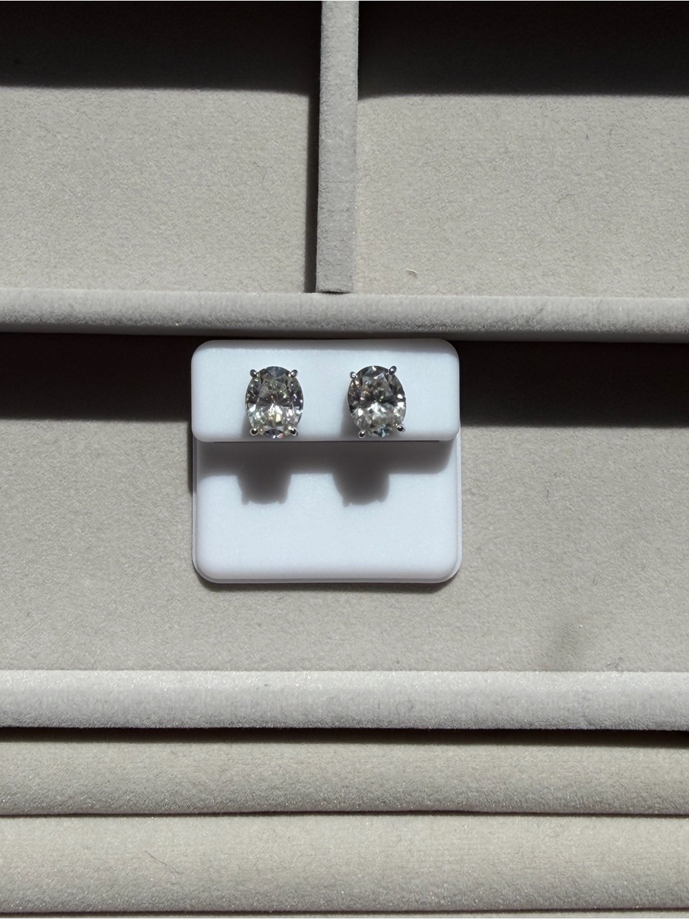 4ct Oval Moissanite Solitaire Studs 925 Sterling Silver